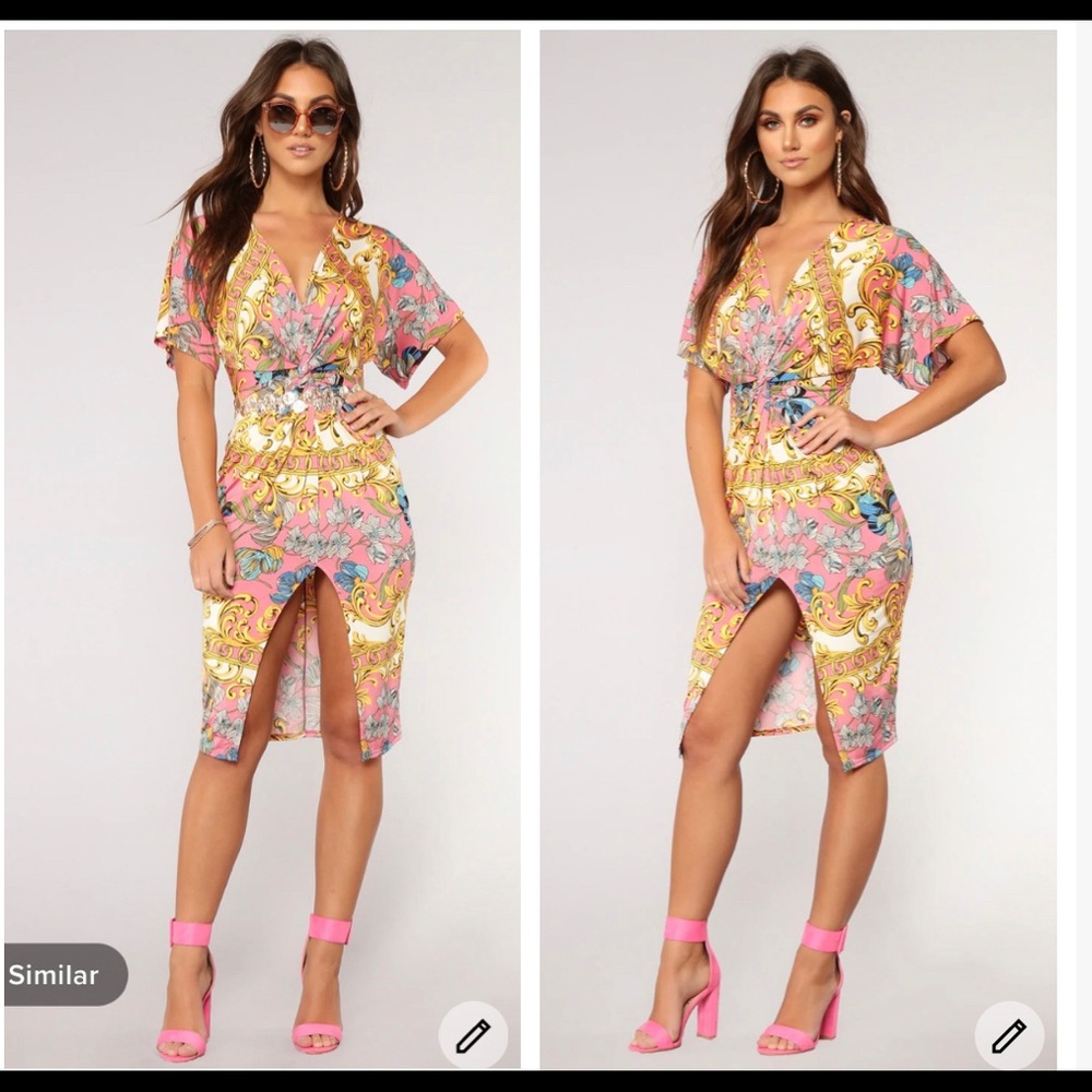 fashion nova semi formal printed dress